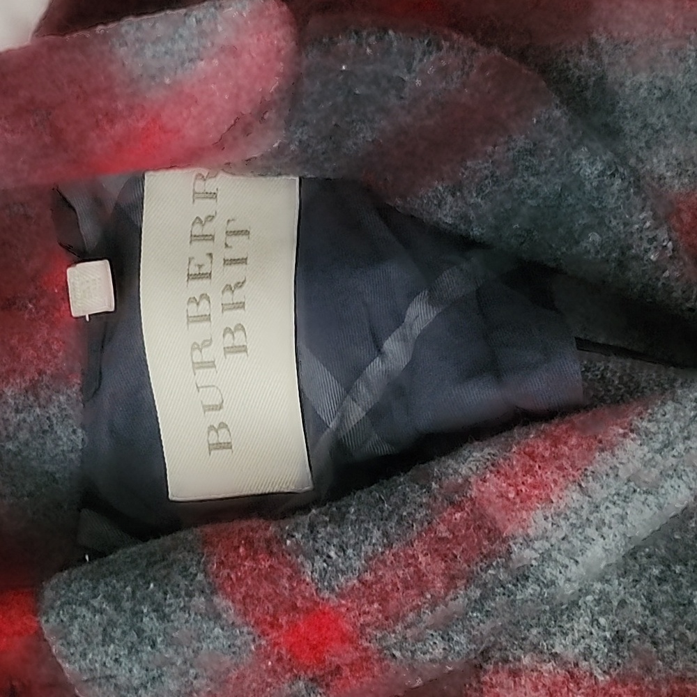 Burberry plaid peacoat